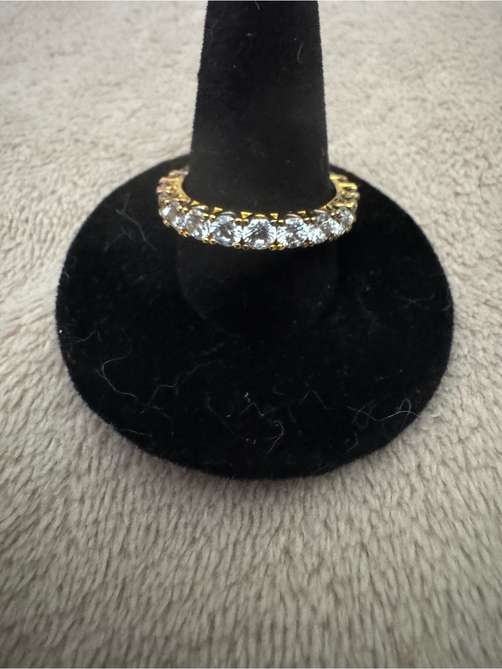Fashion Jewelry Gold Eternity Ring with Clear Stones